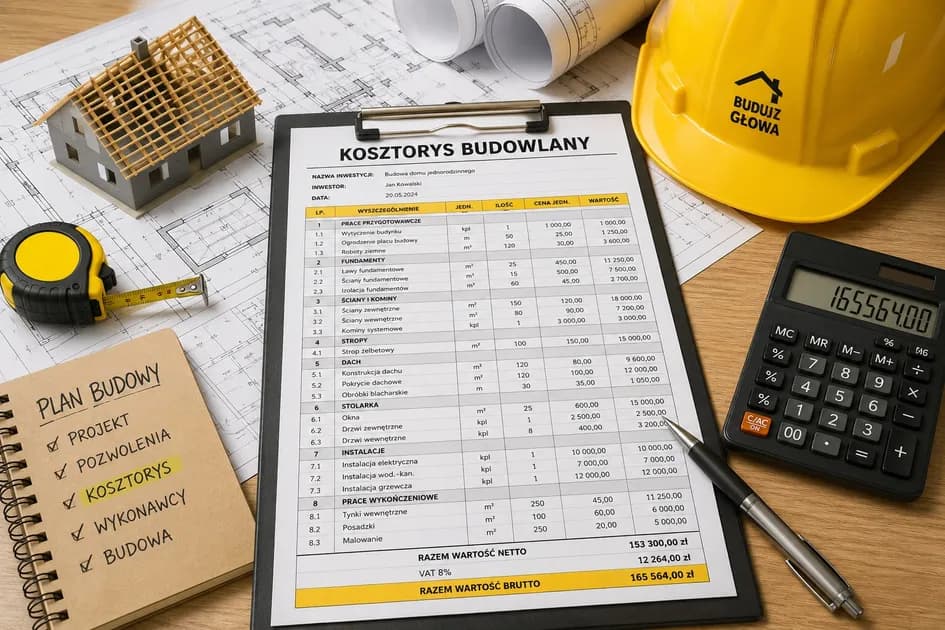 Kosztorys budowy domu krok po kroku - od czego zacząć w 2026? Poradnik dla początkujących