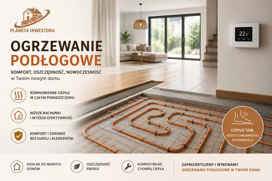 Ogrzewanie podłogowe w nowym domu - koszty, rodzaje, opinie 2026
